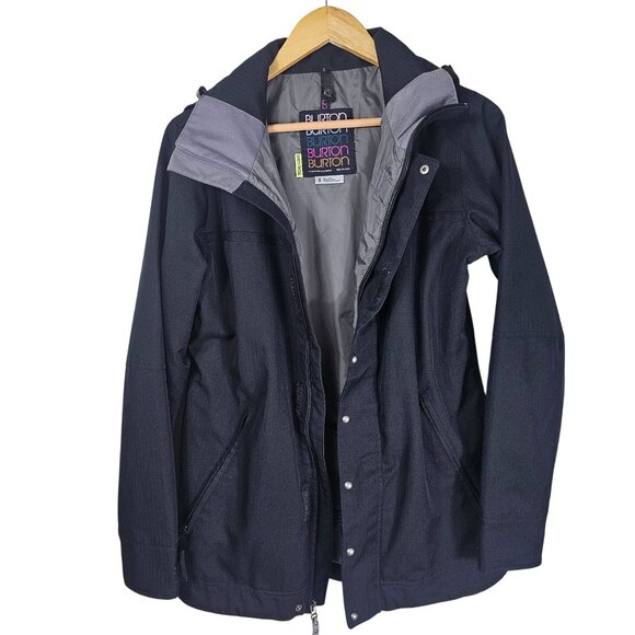 Burton Dryride Full Zip Hooded Ski Snowboard Jacket S Black Pineview Gorpcore - Picture 10 of 12